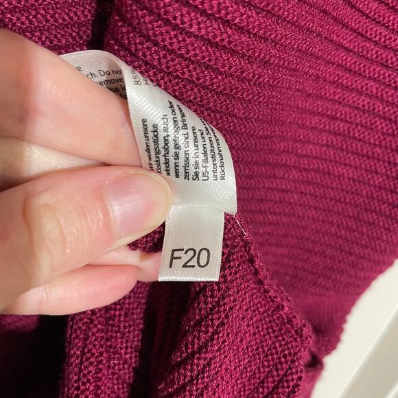 Eileen Fisher Fine Silk Cashmere Bateau Neck Maroon Tunic Sweater Red Wine M - Picture 8 of 12